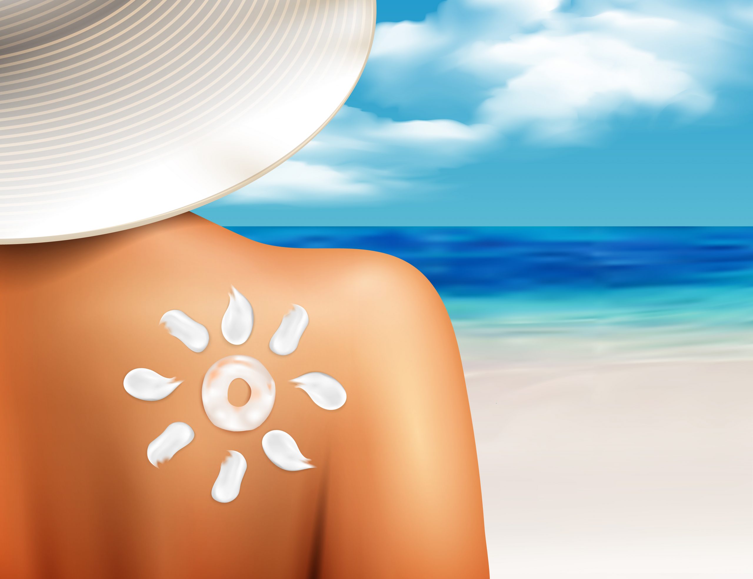 Sun Cream On Shoulder Realistic